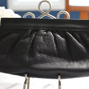 Black leather clutch Heather Hawkins
